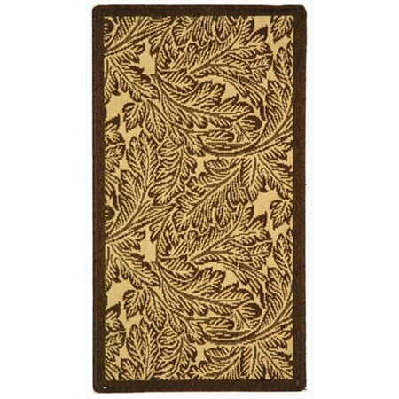 Safavieh 4 Ft. X 5 Ft. -7 In. Small Rectangle Indoor-Outdoor Courtyard- Natural And Brown- Machine Made Rug CY2996-3001-4